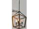 Stylish four bulb light fixture in the entryway with a rustic wood and black metal design at 1027 Wayfarer Ln, Charleston, SC 29412