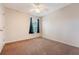 Bedroom with neutral walls, carpet flooring, ceiling fan, and bright window at 1042 Cobblestone Blvd, Summerville, SC 29486