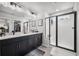 Bathroom boasts double vanity, modern finishes, and a glass enclosed shower at 1387 Thin Pine Dr, Johns Island, SC 29455