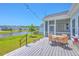 Outdoor dining area features seating, water views, and easy access to the backyard at 1787 Timmons St, Mount Pleasant, SC 29466
