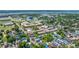Expansive aerial shot showcases a charming neighborhood with a variety of homes and lush greenery at 200 Fishburne St, Charleston, SC 29403