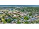 Stunning aerial view of a neighborhood featuring a mix of residential homes, schools, and sports facilities at 200 Fishburne St, Charleston, SC 29403