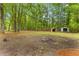 Spacious backyard with mature trees, foliage, and two small storage sheds at 201 Frank St, Summerville, SC 29483