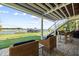 Inviting covered patio with waterfront views, ideal for relaxing and entertaining outdoors at 2363 Palmer Creek Bnd, Charleston, SC 29412