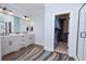 Stylish bathroom with double vanity, walk-in shower, and walk-in closet at 3025 Rampart Rd, Summerville, SC 29483