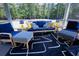 Screened patio with stylish furniture, ideal for outdoor lounging and enjoying the surrounding greenery at 3025 Rampart Rd, Summerville, SC 29483
