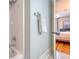 Bathroom with a bathtub, shower, and a doorway leading to the bedroom at 312 Hobcaw Dr, Mount Pleasant, SC 29464