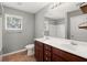 Bathroom with double sink vanity, mirror, and shower with tub at 354 Iveson Rd, Summerville, SC 29486
