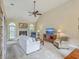 Bright living room featuring a fireplace, TV, ceiling fan, and comfortable seating arrangements at 416 Prestwick Ct, Summerville, SC 29483