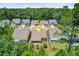 Scenic aerial image of a community with pond views surrounded by lush trees at 5078 Song Sparrow Way, Summerville, SC 29483