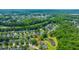 Aerial view of the neighborhood with beautiful trees and landscaping as well as a pond at 5128 Thornton Dr, Summerville, SC 29485