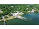 Overhead shot of a boat launch and waterfront area, featuring a sandy beach at 513 Pauline Dr, Bonneau, SC 29431