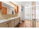 Bathroom featuring double sinks and classic cabinets at 513 Pauline Dr, Bonneau, SC 29431