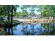 Picturesque waterfront view with a boat launch, ample parking, and lush green trees at 513 Pauline Dr, Bonneau, SC 29431