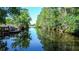 Scenic view of a tranquil waterway surrounded by lush green trees and foliage at 513 Pauline Dr, Bonneau, SC 29431