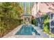 Private backyard pool with gazebo, offering a tranquil retreat and outdoor entertainment space at 71 E Bay St, Charleston, SC 29401