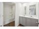 Bathroom featuring a double vanity and separate shower-tub enclosure at 849 Kirby Ct, Charleston, SC 29414