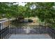 Ornate wrought iron balcony overlooking landscaped yard with mature trees and greenery at 861 Center Park St, Charleston, SC 29492
