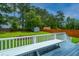 Large, fenced backyard with shed, deck, and seating at 1005 Trotters Blvd, Summerville, SC 29483