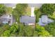 Overhead view of a charming home with mature trees and a wooden deck perfect for outdoor entertaining at 109 Lakeview Dr, Summerville, SC 29485