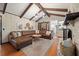 Bright living room featuring a leather sectional, a fireplace, and hardwood floors at 109 Lakeview Dr, Summerville, SC 29485