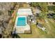Aerial view of community pool, beach volleyball court, and picnic area at 109 Lakeview Dr, Summerville, SC 29485