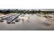 Aerial view featuring waterfront homes, showcasing a coastal community with docks, and scenic water views at 1568 E Ashley Ave, Folly Beach, SC 29439