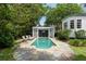 Beautiful backyard pool with a flagstone patio, pergola, and lounge chairs at 16 Trumbo St, Charleston, SC 29401