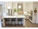 Modern kitchen with white cabinets, stainless steel appliances, and a center island with marble countertop at 1723 Bolden Dr, Mount Pleasant, SC 29466