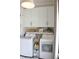 Well-equipped laundry room with white front-load appliances and upper cabinets for storage at 1723 Bolden Dr, Mount Pleasant, SC 29466