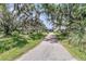 Long driveway leading to charming home with mature trees and lush greenery at 200 Wappoo Rd, Charleston, SC 29407