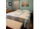 Bedroom showcasing a cozy quilt bed, hardwood floors, wooden dressers and blue-green walls at 277 Carolina Cir, Walterboro, SC 29488