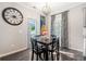 Cozy dining area with a modern chandelier and a view of the backyard at 301 Dunlin Dr, Summerville, SC 29486