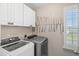 Laundry room featuring front-load washer and dryer and upper cabinets at 301 Dunlin Dr, Summerville, SC 29486