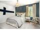 Comfortable bedroom with a wood accent wall, soft bedding, and coordinated decor at 321 Tiliwa St, Summerville, SC 29486