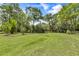 Expansive backyard with lush green grass, mature trees, and distant view of the house at 3627 Holmes Dr, Johns Island, SC 29455