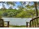 Benches overlook the water providing an ideal spot for rest and relaxation at 3627 Holmes Dr, Johns Island, SC 29455