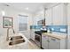Modern kitchen featuring stainless steel appliances, white cabinets, and stylish countertops at 512 Alderly Dr, Moncks Corner, SC 29461