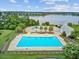 Overhead view of the pool and lakeside area in the community at 520 Crossland Dr, Moncks Corner, SC 29461