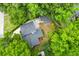 Aerial view of the home's roof and backyard surrounded by lush trees at 886 Friendly Cir, Charleston, SC 29414