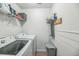 Convenient laundry room with a modern washer and dryer at 9711 Fanning Basket Ln, Ladson, SC 29456