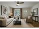 Cozy living room features a neutral color palette, large window, and stylish furnishings at 103 Four Iron Dr, Summerville, SC 29483