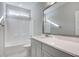 Bathroom includes single sink vanity with quartz countertop and shower-tub combo at 116 Crosscut Ln, Summerville, SC 29486