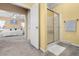 A view from the bedroom to the bathroom featuring a shower with sliding glass doors at 117 Ponderosa Rd, Summerville, SC 29483