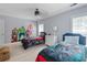bedroom featuring Marvel themed wall art, twin beds, ceiling fan, and natural light from windows at 1250 White Tail Path, Charleston, SC 29414