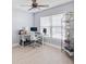 Office space featuring hardwood floors, a white desk, modern decor, a ceiling fan, and natural light at 1250 White Tail Path, Charleston, SC 29414