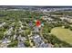 Beautiful overhead shot of a lovely neighborhood close to a pond, sports field, and nearby bridge to the city at 134 Etiwan Park St, Charleston, SC 29492