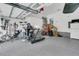 Spacious garage equipped with shelving, work bench, and plenty of storage at 134 Etiwan Park St, Charleston, SC 29492
