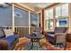 Cozy screened-in porch with wicker furniture, a colorful rug, and outdoor seating area at 134 Etiwan Park St, Charleston, SC 29492