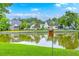 Scenic view of a pond bordered by lush trees and multiple homes in a residential area at 1868 Palmetto Isle Dr, Mount Pleasant, SC 29466